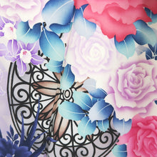 Load image into Gallery viewer, Furisode Blueish Purple Rose Tall Silk #9606H4