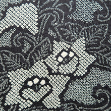 Load image into Gallery viewer, Haori Jacket Vintage(1950-1980) Black Shibori Peony Silk #9898B3