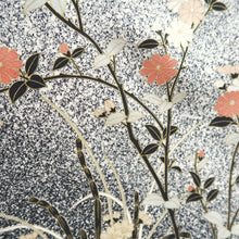 Load image into Gallery viewer, Kimono Gray White Black Chrysanthemum Branch Tall Silk #9936B5