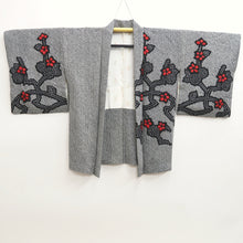 Load image into Gallery viewer, Haori Jacket Vintage(1950-1980) Black Shibori Plum blossom Branch Silk #9840B1