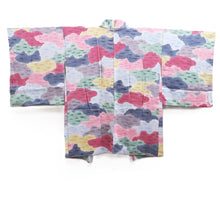 Load image into Gallery viewer, Haori Jacket Vintage(1950-1980) Red Yellow Blue Cloud Silk #10574B5