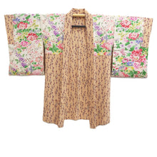 Load image into Gallery viewer, Haori Jacket Vintage(1950-1980) Apricot beige Plum blossom Branch Silk #10844E2