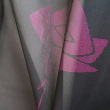 Load image into Gallery viewer, Haori Jacket Vintage(1950-1980) Black Gray Magenta Sheer Rose Silk #10905E5
