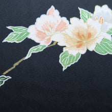 Load image into Gallery viewer, Haori Jacket Vintage(1950-1980) Black Azalea Branch Silk #10158D4