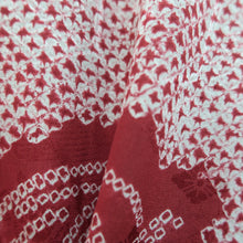 Load image into Gallery viewer, Haori Jacket Vintage(1950-1980) Red Shibori Bamboo leaf Silk #10693D1
