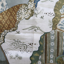 Load image into Gallery viewer, Men's Haori Vintage(1950-1980) Black Montsuki Landscape Silk #10412A2