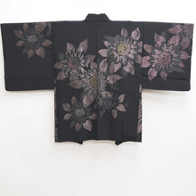 Load image into Gallery viewer, Haori Jacket Vintage(1950-1980) Black Flower Silk #10053C5