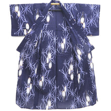 Load image into Gallery viewer, Yukata Navy Crane Birds Cotton #10348F3