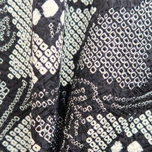 Load image into Gallery viewer, Haori Jacket Vintage(1950-1980) Black Shibori Peony Silk #9898B3