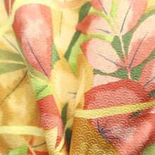 Load image into Gallery viewer, Haori Jacket Yellow brown Green Reddish Pink botanical Silk #10795D5