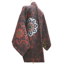 Load image into Gallery viewer, Haori Jacket Vintage(1950-1980) Black Brown Flower Silk #9731A1