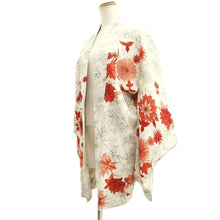 Load image into Gallery viewer, Haori Jacket Vintage(1950-1980) White Chrysanthemum Silk #10605C2