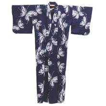 Load image into Gallery viewer, Yukata Vintage(1950-1980) Navy Butterfly Cotton #10759D3