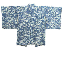 Load image into Gallery viewer, Haori Jacket Vintage(1950-1980) Blue Botanical Roketsuzome Silk #10945F2