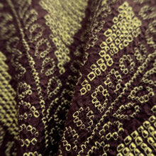 Load image into Gallery viewer, Haori Jacket Dark Brown Yellow Full Shibori Flower Silk #10714D2