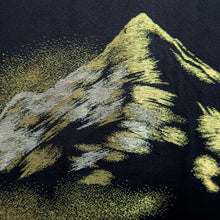 Load image into Gallery viewer, Haori Jacket Vintage(1950-1980) Black Gold Silver Mountain Silk #10083D1