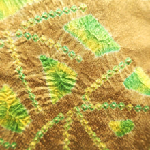 Load image into Gallery viewer, Haori Jacket Vintage(1950-1980) Light Brown Yellow Shibori Silk #10143D3