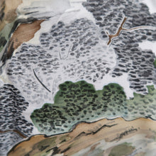 Load image into Gallery viewer, Men's Haori Vintage(1950-1980) Black Montsuki Landscape Silk #10284E4