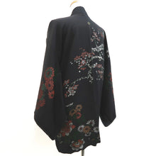 Load image into Gallery viewer, Haori Jacket Vintage(1950-1980) Black Plum blossom Branch Silk #10008C3