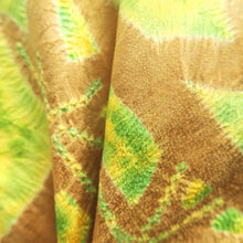Load image into Gallery viewer, Haori Jacket Vintage(1950-1980) Light Brown Yellow Shibori Silk #10143D3