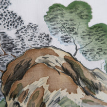 Load image into Gallery viewer, Men's Haori Vintage(1950-1980) Black Montsuki Landscape Silk #10284E4