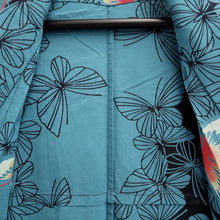 Load image into Gallery viewer, Yukata Vintage(1950-1980) Light Blue Butterfly Cotton #10477A5