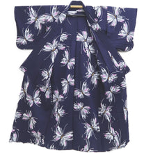 Load image into Gallery viewer, Yukata Vintage(1950-1980) Navy Butterfly Cotton #10759D3