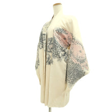 Load image into Gallery viewer, Haori Jacket Vintage(1950-1980) Cream white Chrysanthemum Silk #10685D1