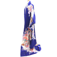 Load image into Gallery viewer, Furisode Blue Flower Tall Silk #10336F2