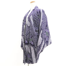 Load image into Gallery viewer, Haori Jacket Purple Full Shibori Floral pattern Silk #10955F2