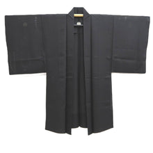 Load image into Gallery viewer, Men's Haori Vintage(1950-1980) Black See-Through Montsuki Silk #10428A3
