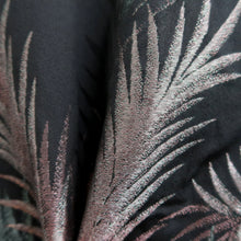 Load image into Gallery viewer, Haori Jacket Vintage(1950-1980) Black Silver Leaves Silk #10188D5