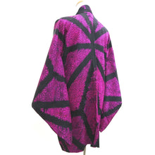 Load image into Gallery viewer, Haori Jacket Vintage(1920-1950) Magenta Black Shibori Asanoha Silk #9960C1