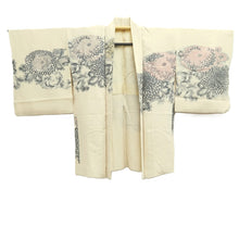 Load image into Gallery viewer, Haori Jacket Vintage(1950-1980) Cream white Chrysanthemum Silk #10685D1