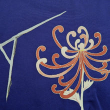 Load image into Gallery viewer, Kimono Vintage(1950-1980) Purplish Blue Chrysanthemum Silk #10779D4