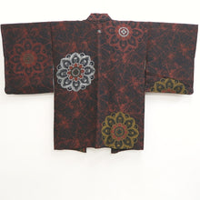 Load image into Gallery viewer, Haori Jacket Vintage(1950-1980) Black Brown Flower Silk #9731A1