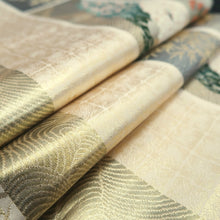 Load image into Gallery viewer, Fukuro Obi Gold White Crane Birds Butterfly Sakura Silk BB336V9