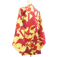 Load image into Gallery viewer, Haori Jacket Vintage(1950-1980) Red Yellow Magenta Bird Silk #10615C3