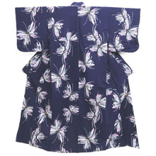 Load image into Gallery viewer, Yukata Vintage(1950-1980) Navy Butterfly Cotton #10759D3