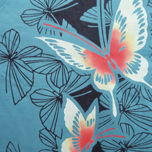 Load image into Gallery viewer, Yukata Vintage(1950-1980) Light Blue Butterfly Cotton #10477A5