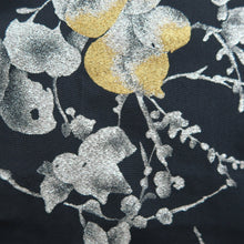 Load image into Gallery viewer, Haori Jacket Vintage(1950-1980) Black Silver Gold Grass Silk #9756A3