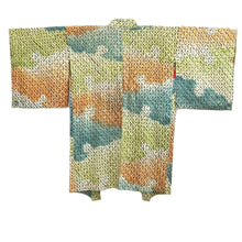 Load image into Gallery viewer, Haori Jacket Vintage(1920-1950) Green Yellow Orange Shibori Silk #10624C3