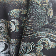 Load image into Gallery viewer, Haori Jacket Vintage(1950-1980) Black Silver Gold Landscape Wave Silk #10127D3