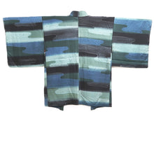 Load image into Gallery viewer, Haori Jacket Blue Light Green Black Ryusui Silk #10856E3
