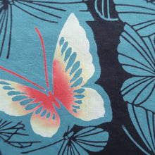 Load image into Gallery viewer, Yukata Vintage(1950-1980) Light Blue Butterfly Cotton #10477A5