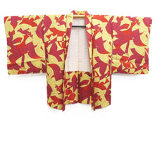 Load image into Gallery viewer, Haori Jacket Vintage(1950-1980) Red Yellow Magenta Bird Silk #10615C3