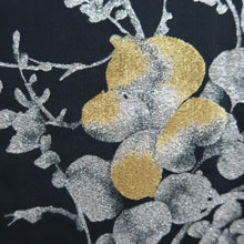 Load image into Gallery viewer, Haori Jacket Vintage(1950-1980) Black Silver Gold Grass Silk #9756A3