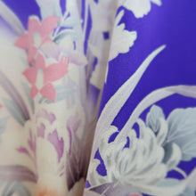 Load image into Gallery viewer, Furisode Blueish Purple Peony Cherry Blossom Silk #10304E5
