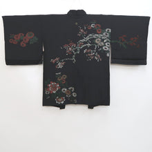 Load image into Gallery viewer, Haori Jacket Vintage(1950-1980) Black Plum blossom Branch Silk #10008C3