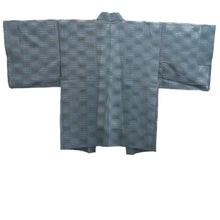 Load image into Gallery viewer, Haori Jacket Vintage(1950-1980) Blueish Gray Black Sheer Wave Silk #10966F3